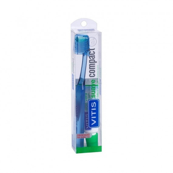 Escova de dentes compacta VITIS Soft + pasta de dentes Anticaries 15ML