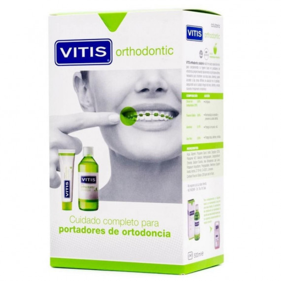 VITIS Colutório Ortodôntico 500ML + Pasta Dentária 100ML Pacote VITIS Colutório Ortodôntico 500ML + Pasta Dentária 100ML Pacote