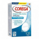 COREGA Comprimés de nettoyage de dentiers à l'oxygène bio-actif 108 unités