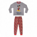 Pijama Largo Single Jersey Mickey  DISNEY