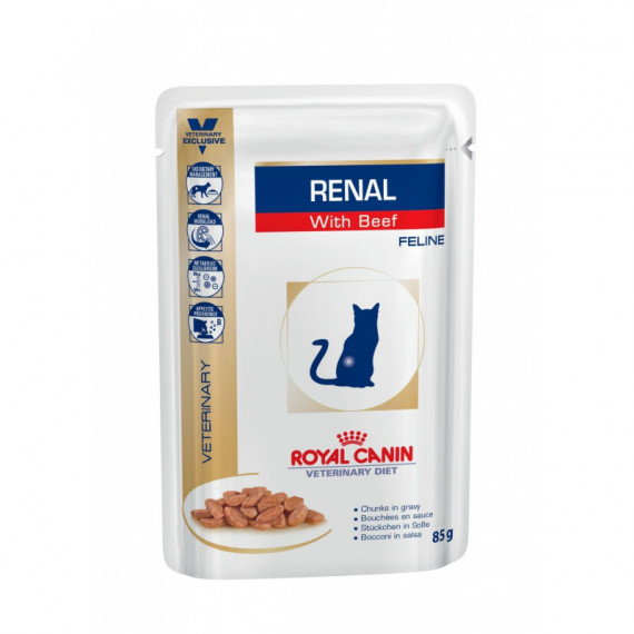 Royal Diet Cat Renal Ternera Pouch 85 Gr  ROYAL CANIN