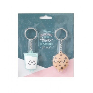 MR. WONDERFUL - Set of 2 Milk Cup and Cookie Keychains for Couples that are the Milk!