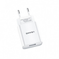 Cargador 12W 2.1A 1XUSB T18 Blanco USAMS