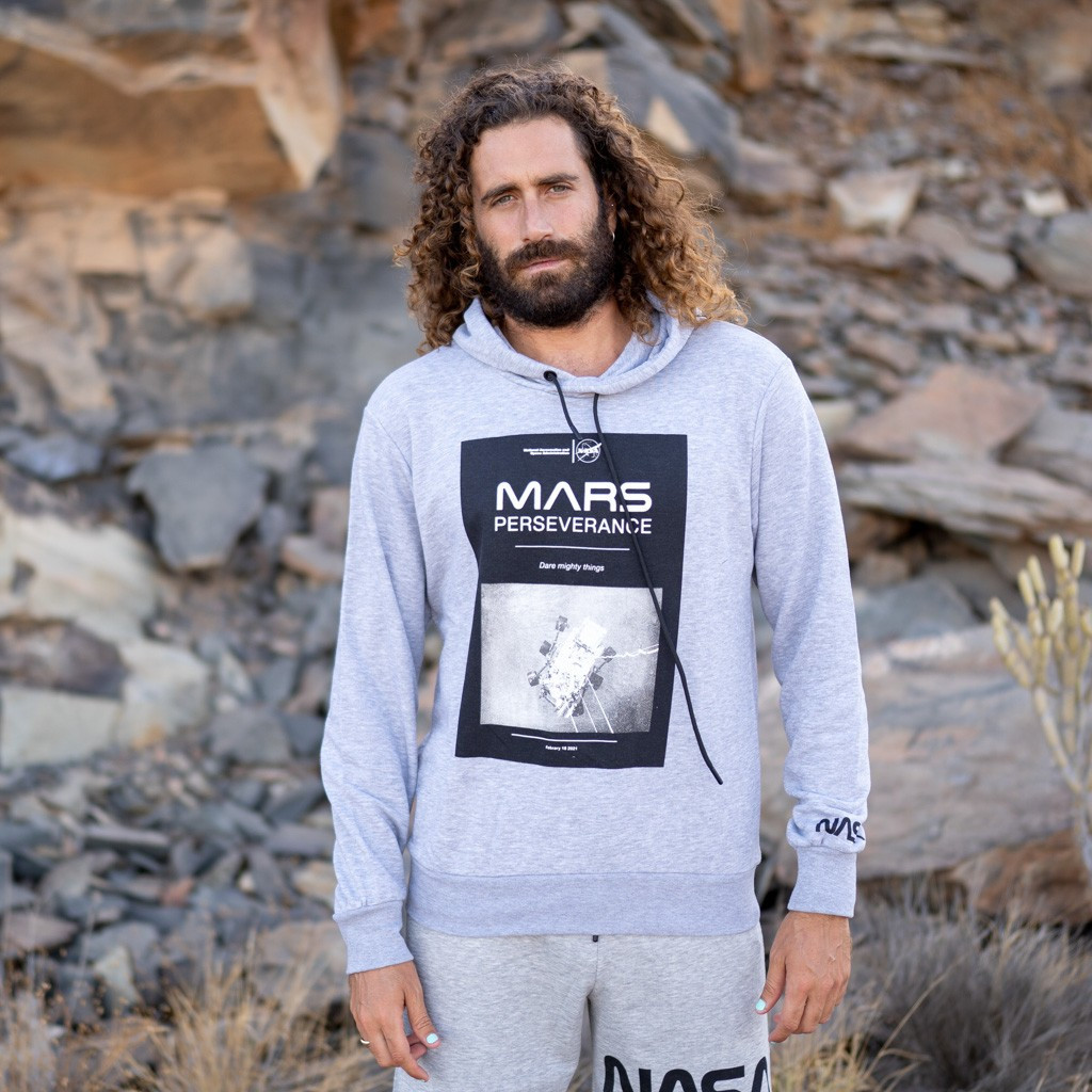 Sudadera Gris NASA Marte Logo Negro - ❤️ Guanxe Canarias