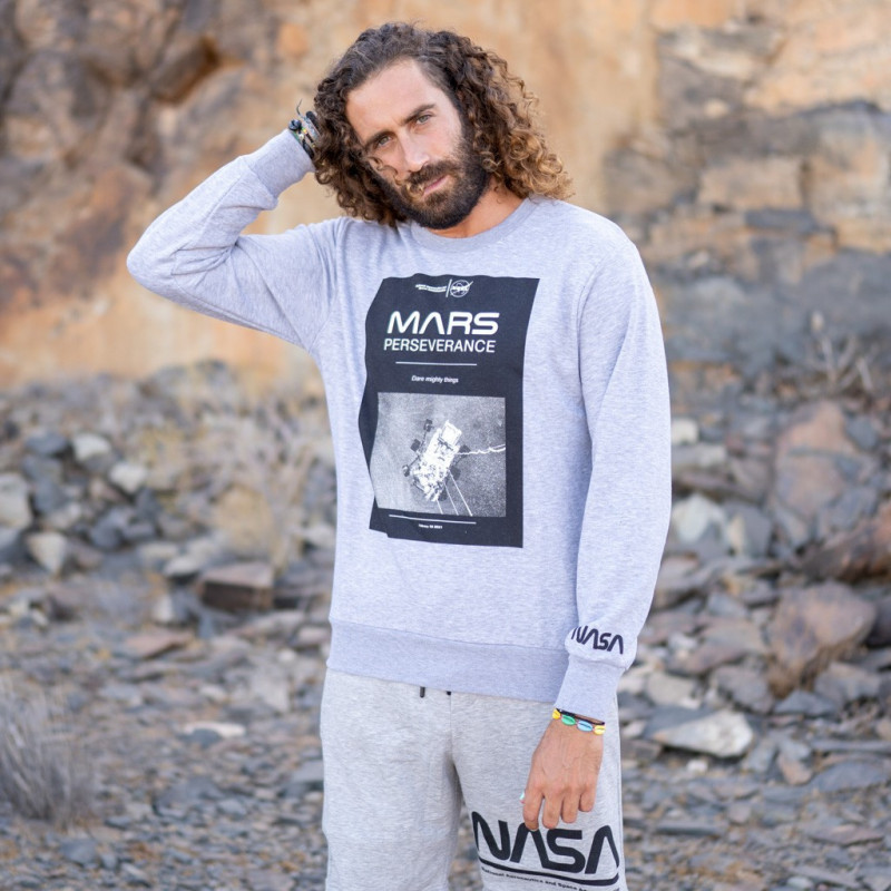 Suéter Gris NASA Marte Logo Negro - ❤️ Guanxe Canarias