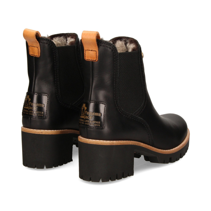 Botin Tacon Piel Elastico Negro PANAMA JACK - ❤️ Guanxe Canarias