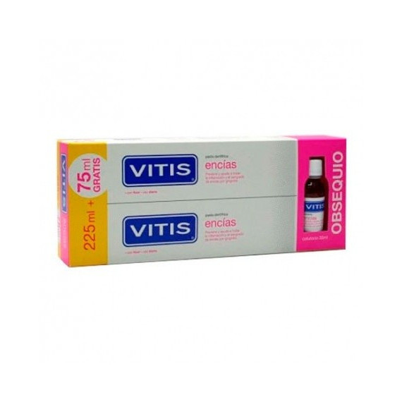 VITIS Encías Pack Pasta Dentífrica 2 X 150 Ml + 75ML Gratis + Colutorio 300ML Gratis
