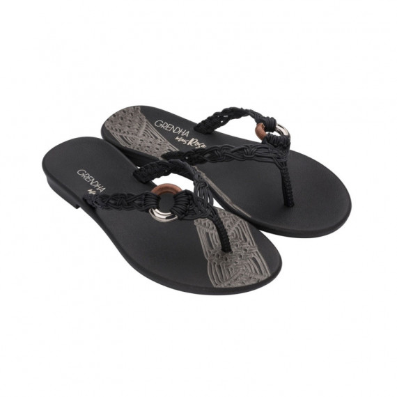 Chanclas GRENDHA Cacau + Rosa Tramas - Guanxe Canarias