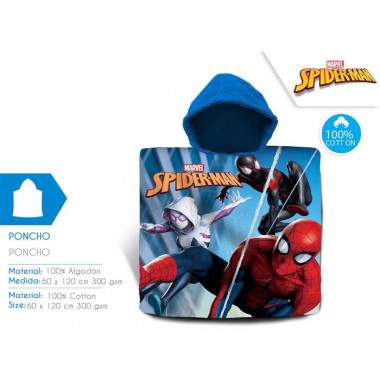 Serviette de bain à capuche DISNEY Spider-man pour enfants