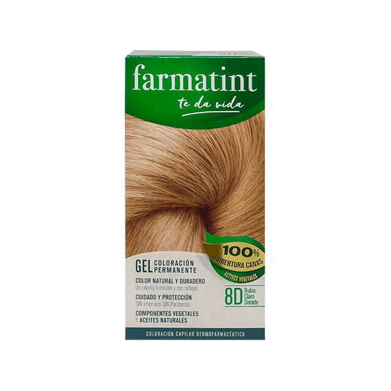 FARMATINT Coloración Permanente Gel Tinte Capilar 8D Rubio Claro Dorado