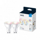 Bombilla Led · WIZ · Pack 2X50W GU10 Multicolor Wi-fi BLUETOOTH Regulable