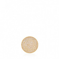 SUSANA REQUENA Osiris Gold Brooch Round Motif with White Zircons