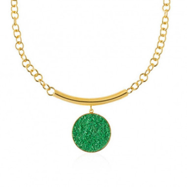 Collier de Déméter en or avec pendentif en nacre verte SUSANA REQUENA
