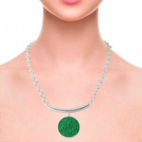 Collar de Plata Demeter con Colgante de Nácar Verde  SUSANA REQUENA