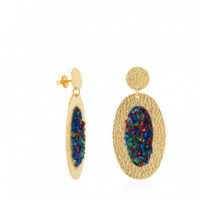 SUSANA REQUENA Iris Oval Gold Earrings with Multicolor Mother-of-Pearl SUSANA REQUENA