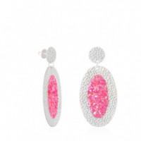 Oval Silver Earrings Athena with Pink Mother-of-Pearl SUSANA REQUENA