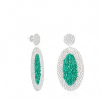 Oval Silver Earrings Anais with Turquoise Stone SUSANA REQUENA