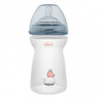 CHICCO Pink Baby Bottle 6M+ Limited Edition Black And White 330ML Fast Flow