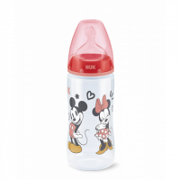 NUK Baby Bottle Red Flow Control Mickey 6-18 Sili