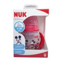 NUK Silicone Baby Bottle Train Mickey Red Pp Sili