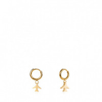 SUSANA REQUENA Gold Plated Pendant Airplane Motif Earrings