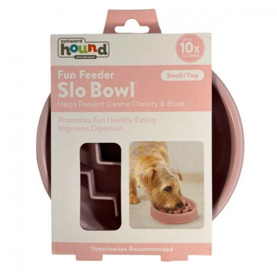 Outward Hound Comedero Slow Rosa S  PETSTAGES