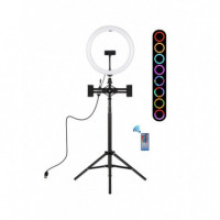 PULUZ PKT3077B 30CM Light Ring with Rgb Colors and Tripod 1.65M
