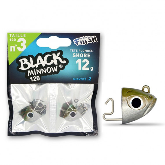 Cabeza Plomada Shore Black Minnow 120 Nº3  FIIISH