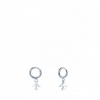 SUSANA REQUENA Silver Plated Pendant with Airplane Motif Earrings