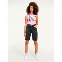 Tjw Crop Sleeveless Badge Polo Pink Dais  TOMMY JEANS