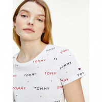Ss Tee Print Tommy/word/white  TOMMY HILFIGER