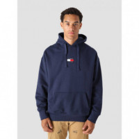 Tjm Tommy Badge Hoodie Twilight Navy  TOMMY JEANS