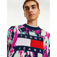 Tjm Tommy Flag Camo Sweater Camo Print  TOMMY JEANS