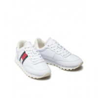 Wmn Tommy Jeans Leather Runner White  TOMMY HILFIGER