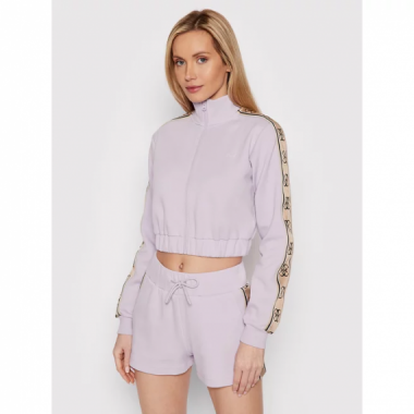 Britney Cropped Zippe Sweatshirt Lilac  GUESS