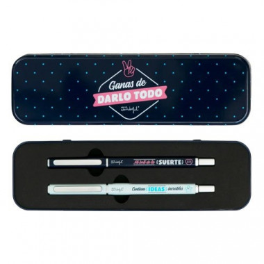 MR. WONDERFUL - Set of 2 Pens + Case for Writing Down Ideas You Can't See