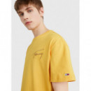 Tjm Tommy Signature Tee Tuscan Yellow TOMMY JEANS