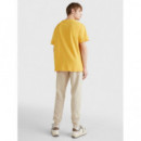 Tjm Tommy Signature Tee Tuscan Yellow TOMMY JEANS