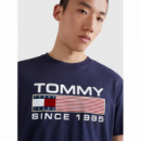 Camiseta TOMMY JEANS Twisted Logo Azul Marina