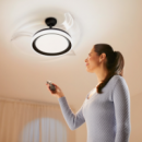 Plafón Led y Ventilador de Techo · PHILIPS · Bliss Negro Motor Dc 28W+35W