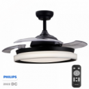 Plafón Led y Ventilador de Techo · PHILIPS · Bliss Negro Motor Dc 28W+35W