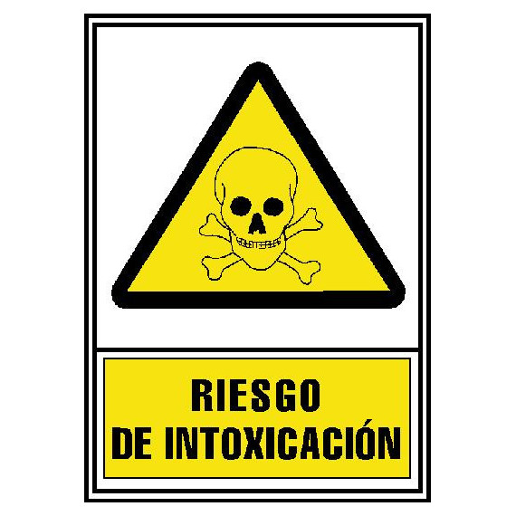 YELLOW PVC SIGN INTOXICATION RISK