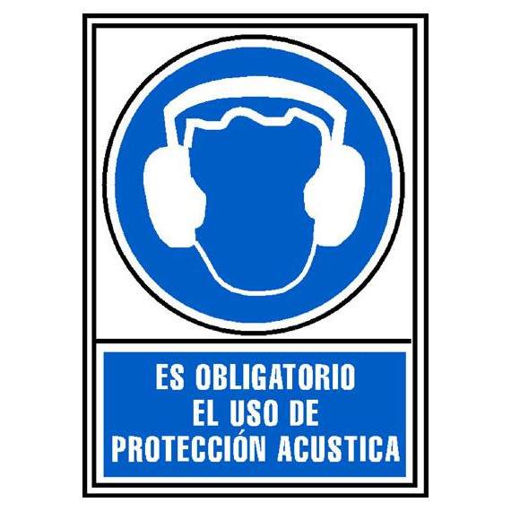 BLUE PVC SIGN FOR ACOUSTIC PROTECTION