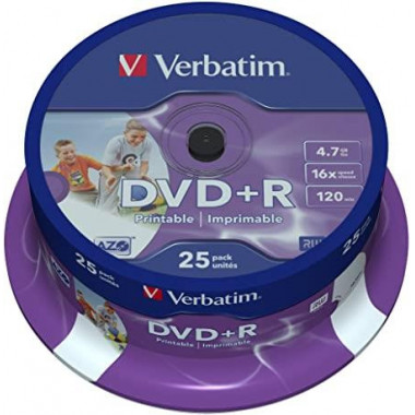 DVD+R MAXELL/VERBATIM 4,7 GB TRAY 25 PCS.