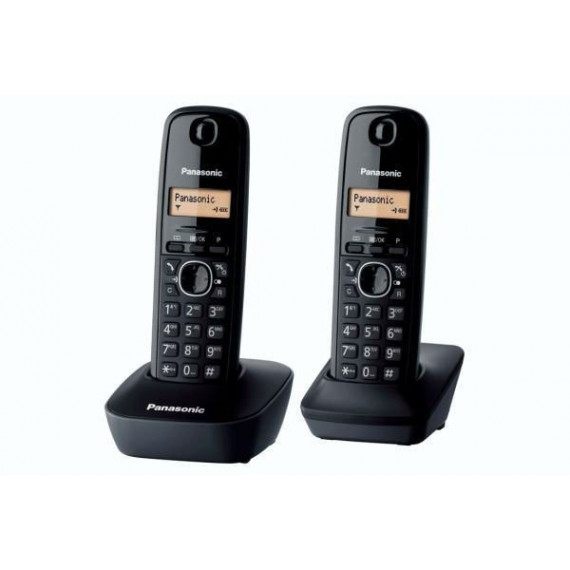 Teléfono Inalámbrico PANASONIC KX-TG1612 Duo Negro