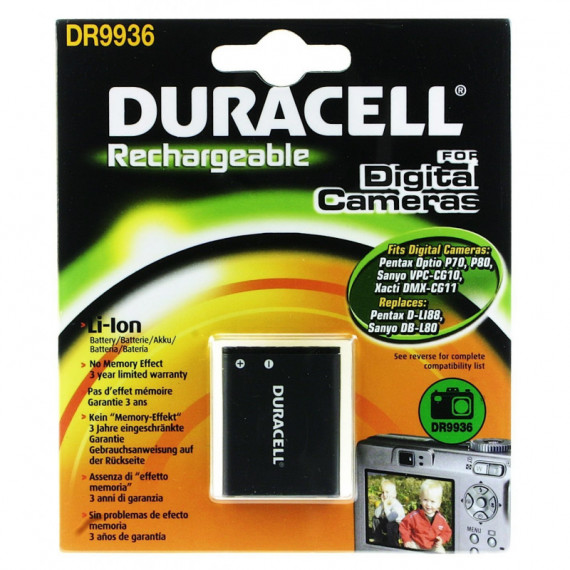 Bateria DURACELL DR9936 para Pentax y Sanyo