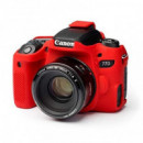 Funda Silicona EASYCOVER para Canon 77D Roja