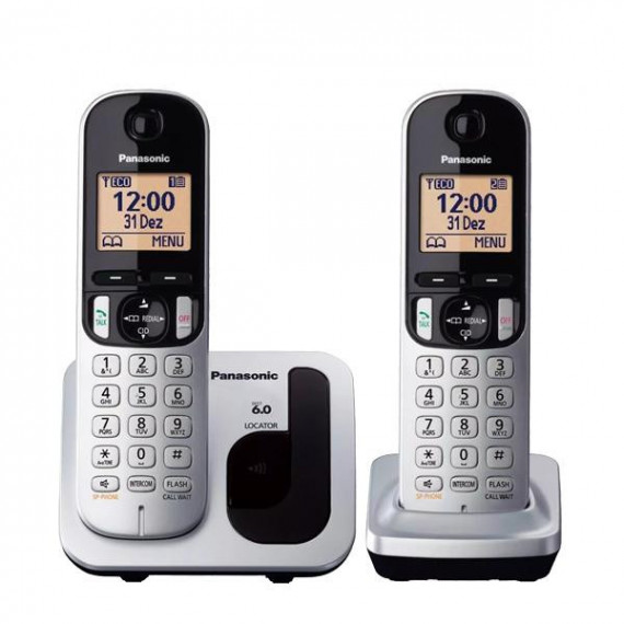 Teléfono Inalámbrico Digital PANASONIC KXTGB212SPS Duo Plata y Negro