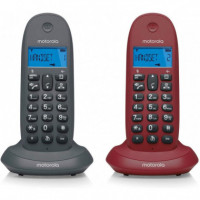 MOTOROLA C1002LB+ Wireless Phone Gray/Garnet