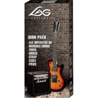 Pack Electric Guitar Lag I60 +ampl MG10CF Tobacco Sunburst MARSHALL